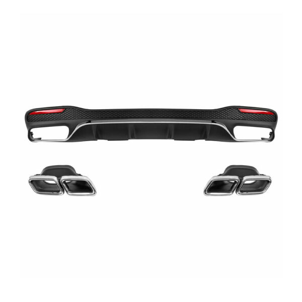 Difuzor Bară Spate cu Ornamente compatibil cu Mercedes GLE W166 AMG Design