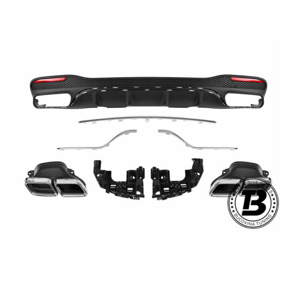 Difuzor Bară Spate cu Ornamente compatibil cu Mercedes GLE W166 AMG Design — imaginea 2