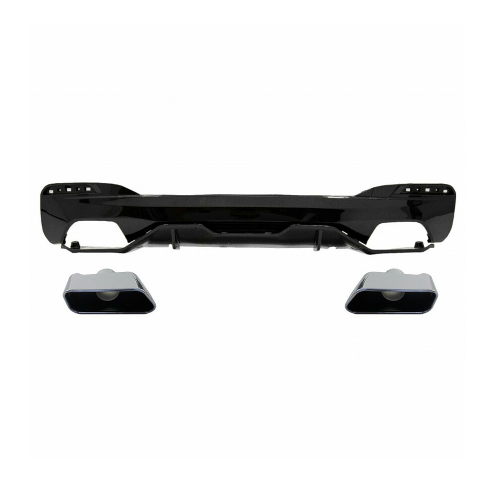 Difuzor Bară Spate cu Ornamente compatibil cu BMW Seria 5 G30 M5 Design Difuzor Bară Spate cu Ornamente compatibil cu BMW Seria 5 G30 M5 Design