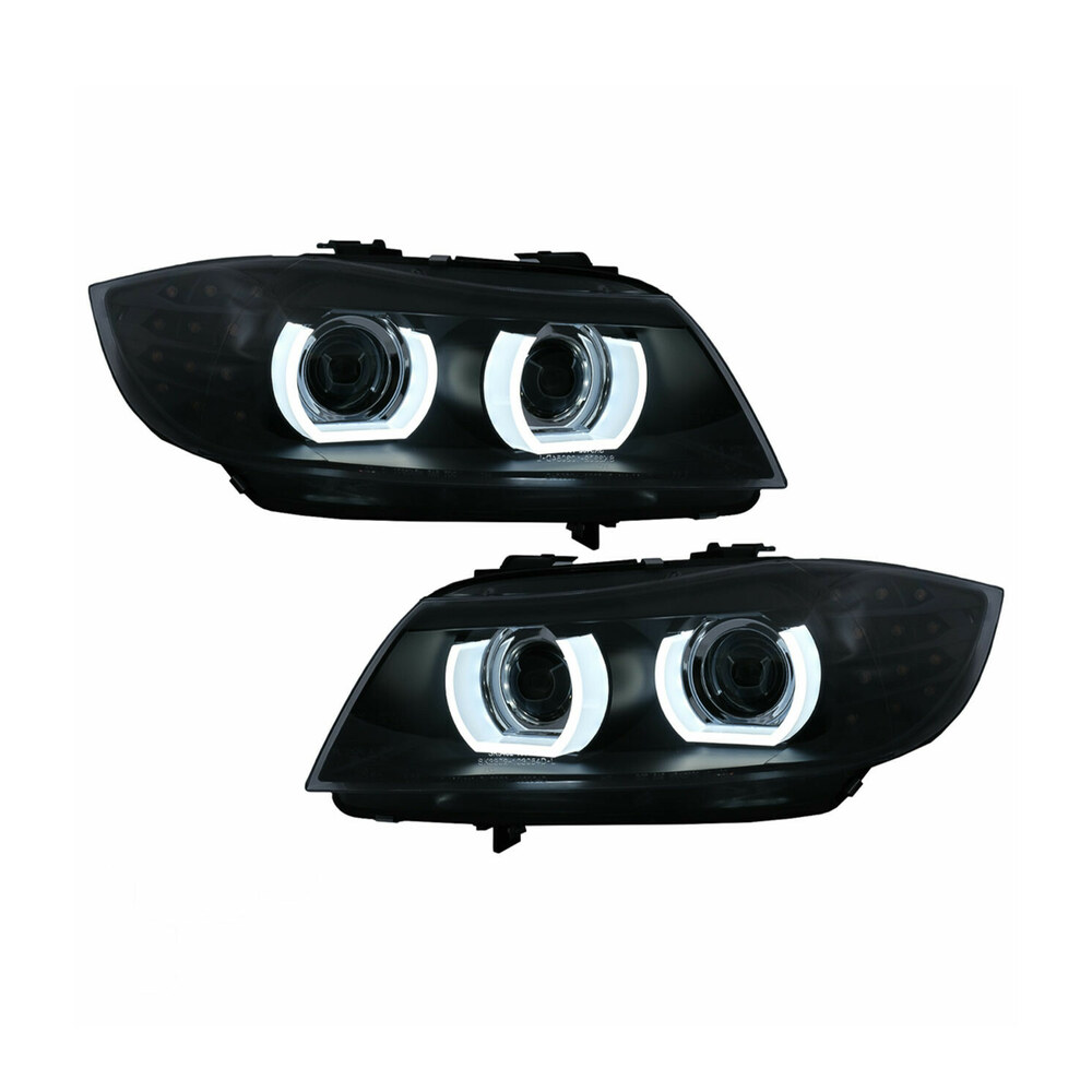 Faruri 3D LED Angel Eyes compatibile cu BMW Seria 3 E90 E91 AFS Faruri 3D LED Angel Eyes compatibile cu BMW Seria 3 E90 E91 AFS
