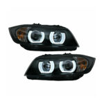 Faruri LED Angel Eyes compatibile cu BMW Seria 3 E90 3D U LED Design