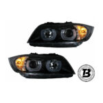 Faruri LED Angel Eyes compatibile cu BMW Seria 3 E90 3D U LED Design — imaginea 6