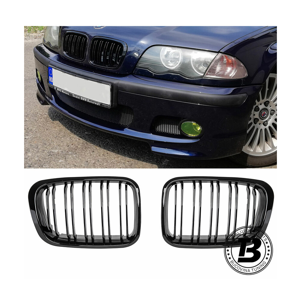Grile Duble compatibile cu BMW Seria 3 E46 Non Facelift M Design Grile Duble compatibile cu BMW Seria 3 E46 Non Facelift M Design