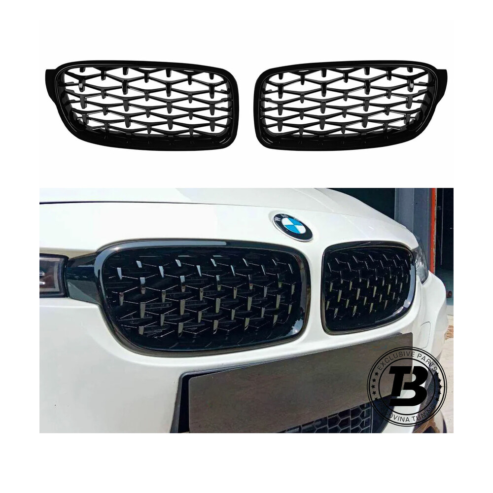Grile Duble compatibile cu BMW Seria 3 F30 F31 Diamond Black Design Grile Duble compatibile cu BMW Seria 3 F30 F31 Diamond Black Design