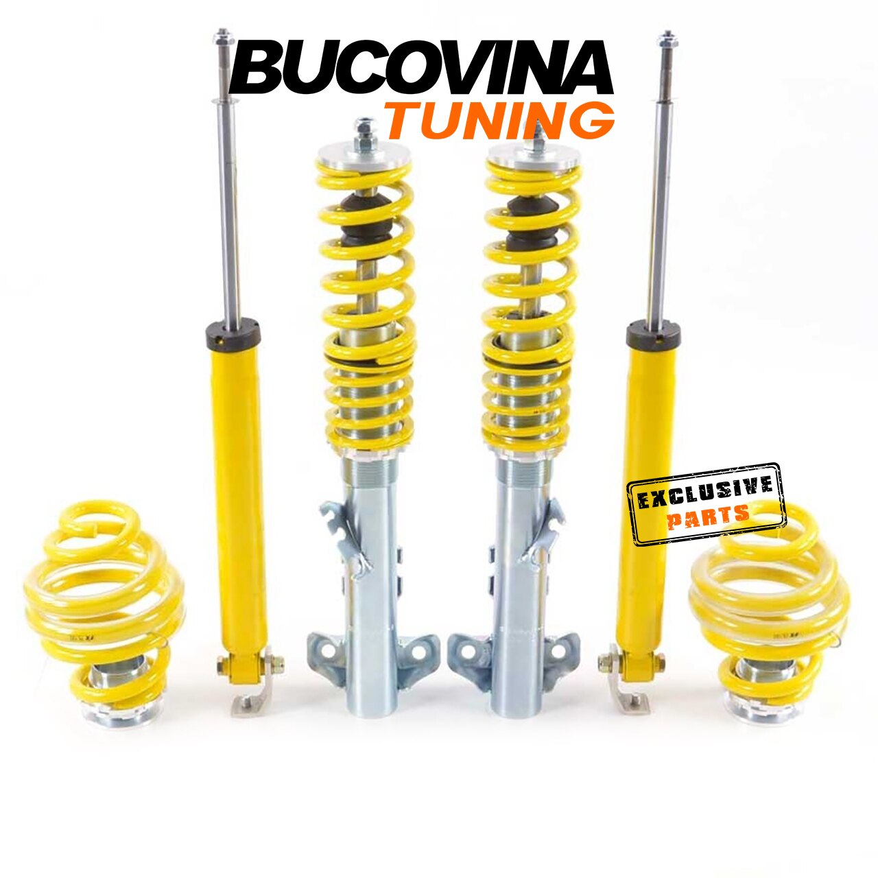 Suspensie reglabilă FK pentru Seria 3 E36 Kit suspensie reglabilă pe înălțime FK compatibil cu BMW Seria 3 E36: amortizoare față filetate, spate și arcuri