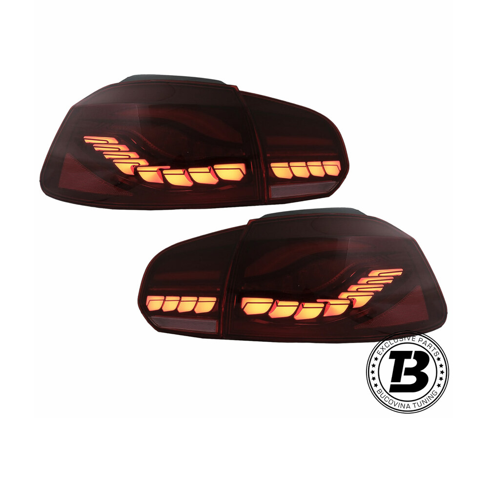 Stopuri Full LED compatibile cu VW Golf 6 VI Red Smoke Design Stopuri Full LED compatibile cu VW Golf 6 VI Red Smoke Design