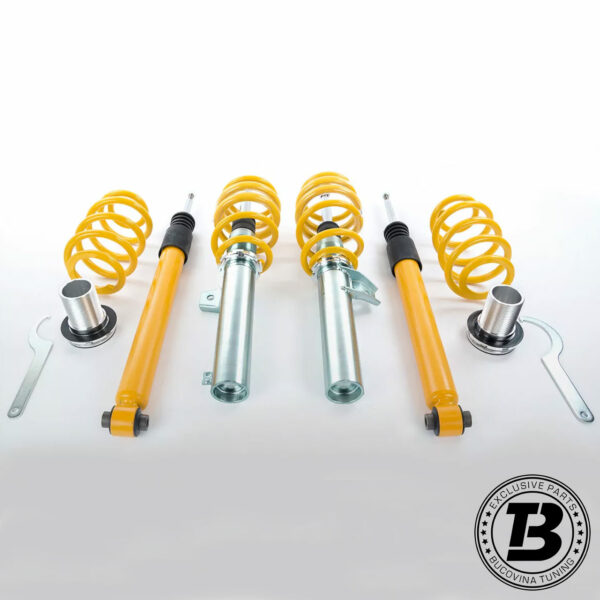 Kit suspensie sport reglabilă FK compatibil cu VW Passat B8: amortizoare față filetate, amortizoare spate, arcuri și chei