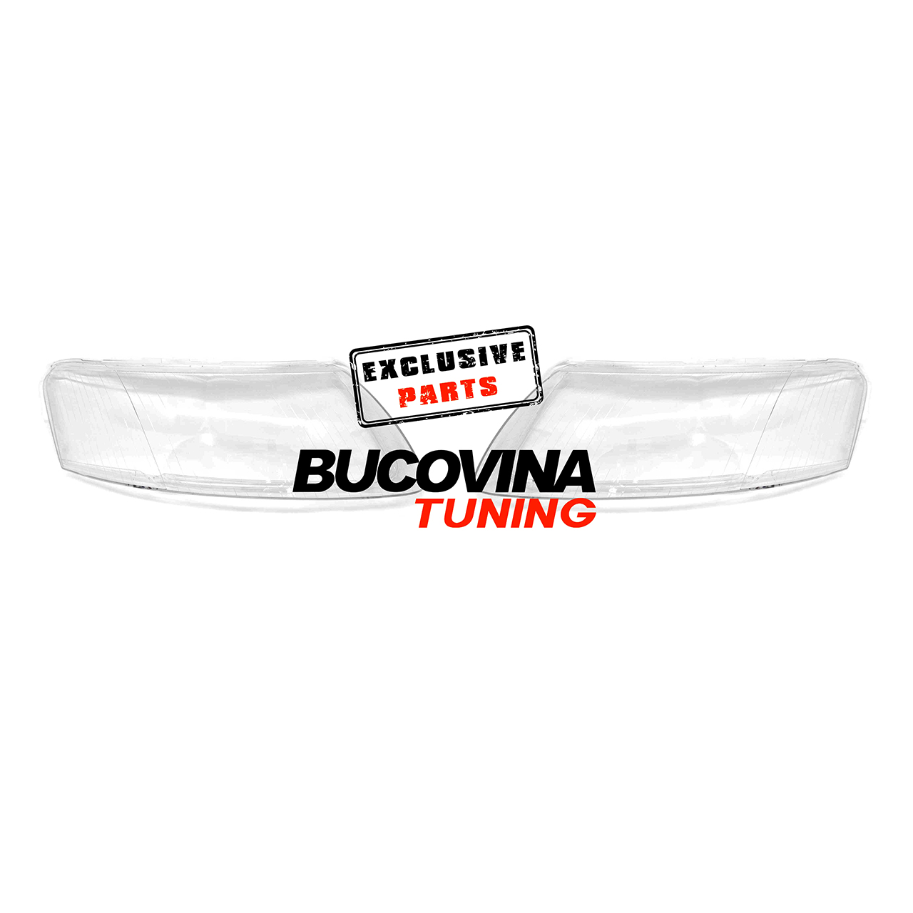 Sticle faruri compatibile cu Audi A6 C6 4F Sticle faruri compatibile cu Audi A6 C6 4F, pereche pe fundal alb