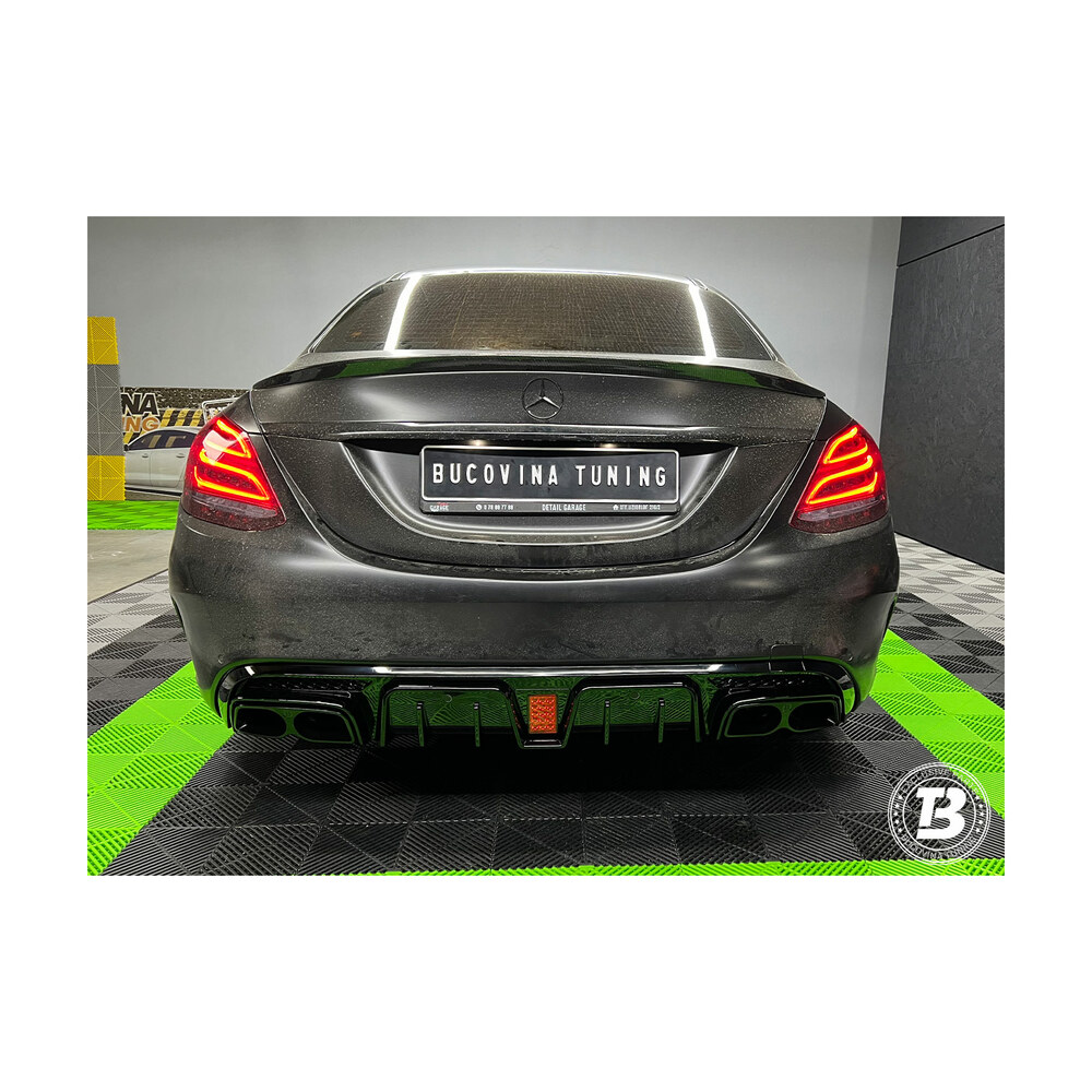Difuzor Bară Spate compatibil cu Mercedes C Class W205 B Design Difuzor Bară Spate compatibil cu Mercedes C Class W205 B Design