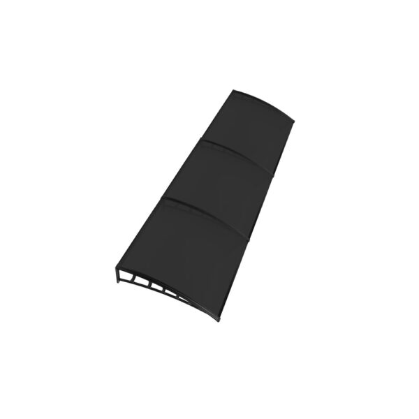 Copertină lungă de 1050 x 3600 mm cu trei panouri fumurii, văzută de sus, pe fundal alb