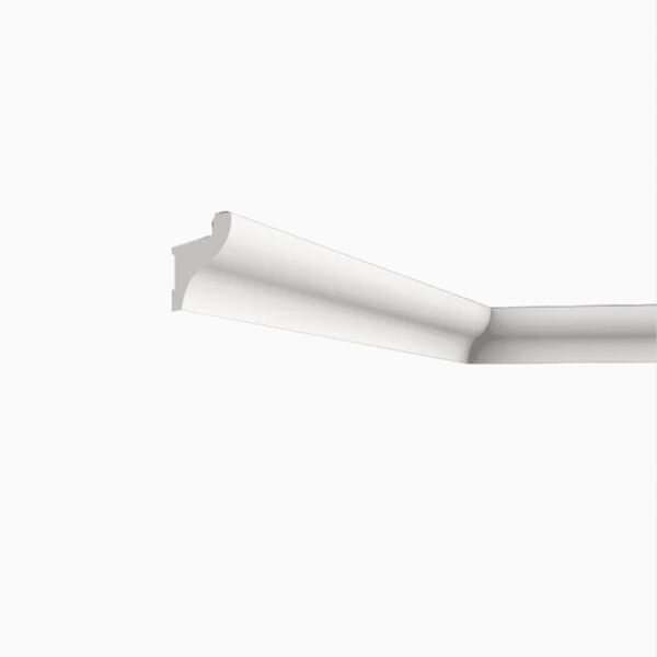 Cornișă din polimer dur pentru LED, bară albă curbată, cu îmbinare la colț