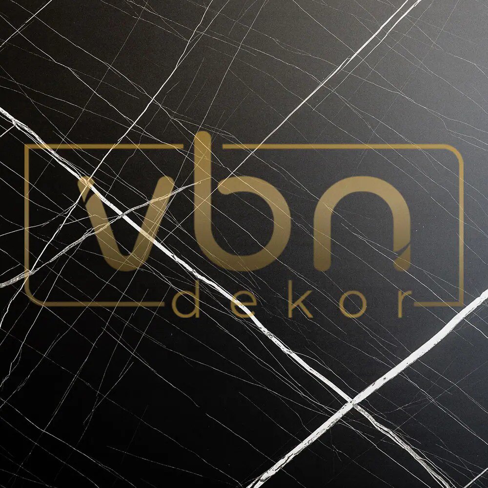 Panou decorativ flexibil Marble Matte Slate GH-26, marmură neagră Panou decorativ flexibil GH-26 cu marmură neagră mată și vene albe subțiri care se încrucișează