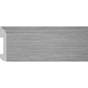 Plintă durcompozit JC581-G-2086T cu decor de lemn gri mediu și fibră fină dreaptă, vedere frontală