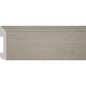 Plintă durcompozit JC581-G-6153T cu decor de lemn gri cald și fibră fină dreaptă, vedere frontală