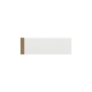 Plintă MDF albă M 1326 de 6 cm cu profil drept, vedere frontală cu secțiunea barei