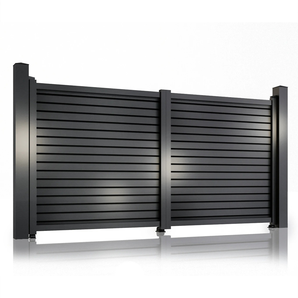 Poartă auto Jaluzea Deluxe gri antracit Poartă auto batantă Jaluzea Deluxe gri antracit 3000 × 1800 mm, două canate cu lamele orizontale