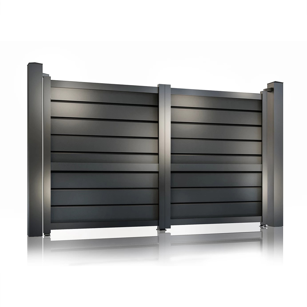 Poartă auto Baldur gri antracit Poartă auto batantă Baldur gri antracit 3000 × 1800 mm, două canate cu lamele late înclinate