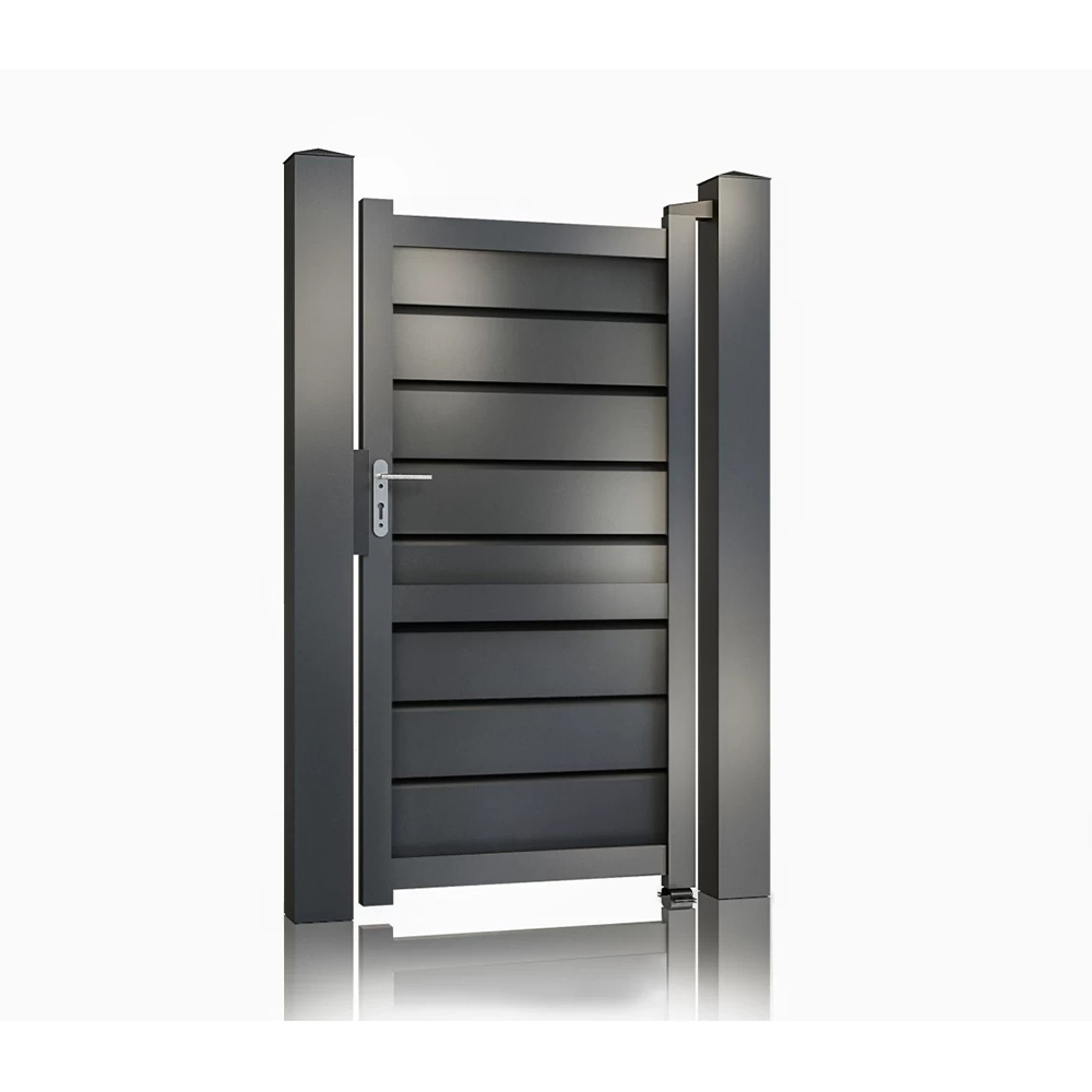Poartă pietonală Baldur gri antracit Poartă pietonală Baldur gri antracit 900 × 1800 mm, cu lamele late înclinate și mâner cu butuc