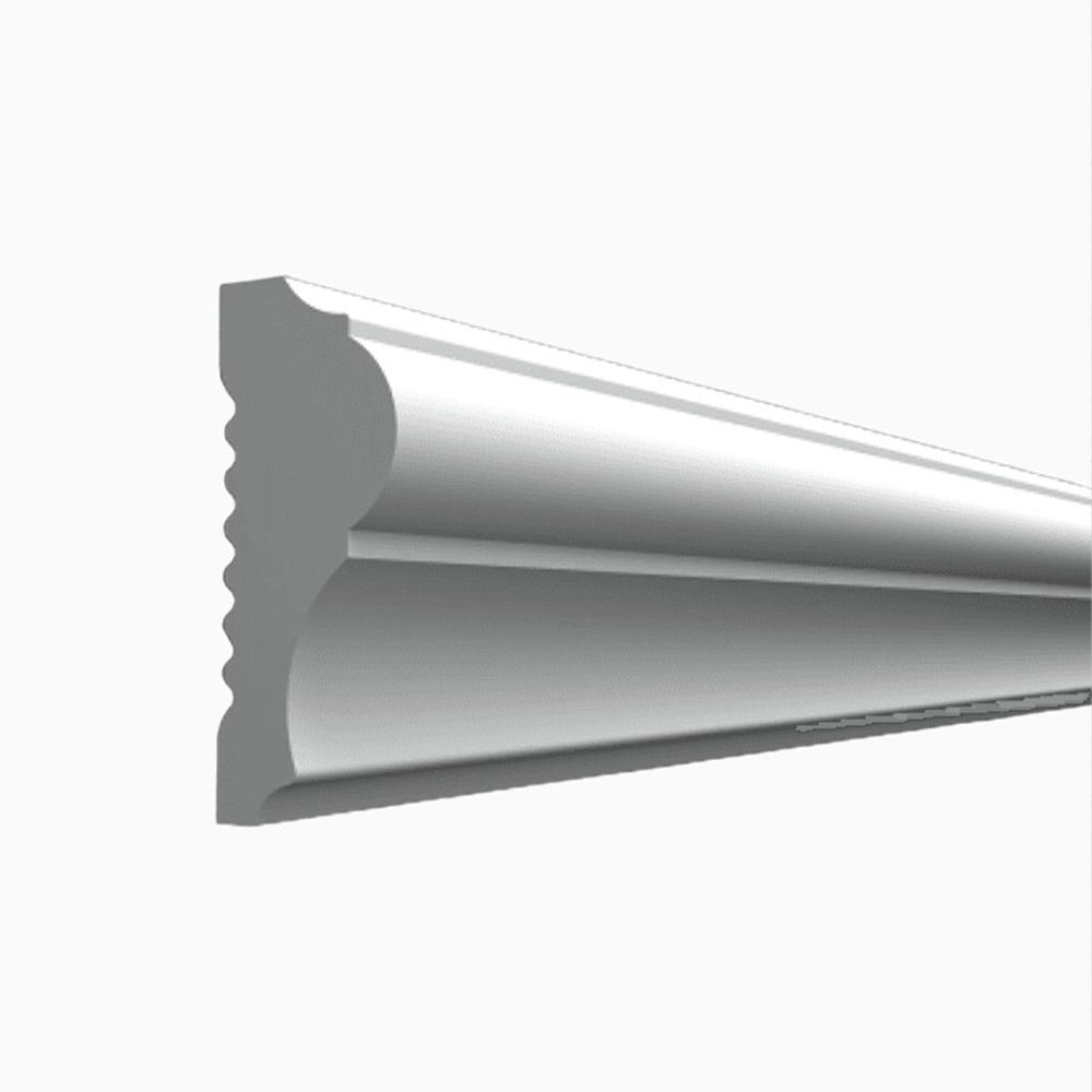 Profil decorativ P6, 240 x 4 cm Profil decorativ P6 din polimer dur alb, cu rotunjime sus și scobitură jos