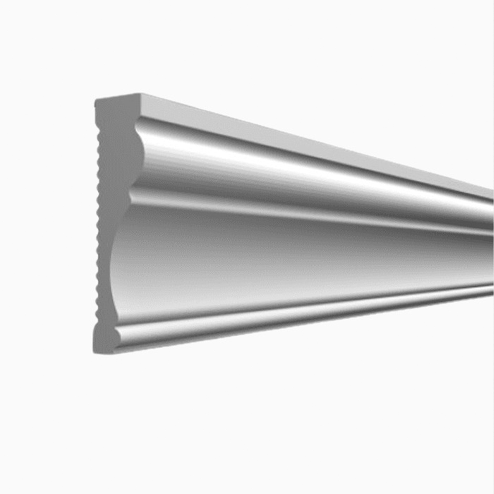 Profil decorativ P7, 240 x 7 x 1,6 cm Profil decorativ P7 din polimer dur alb, lat, cu relief în trepte și spate canelat