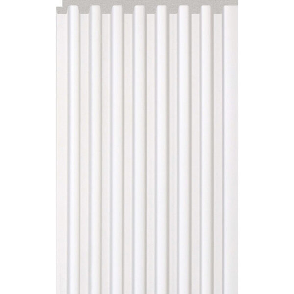 Riflaj alb JC1191-W din durcompozit, nervuri rotunjite monocolore, vedere frontală