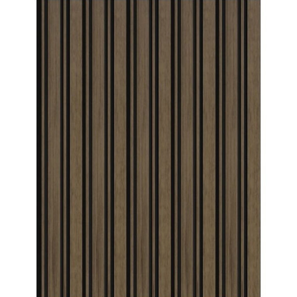Riflaj JC963-1287T montat, benzi cu aspect de stejar de lățimi diferite și linii negre, vedere frontală