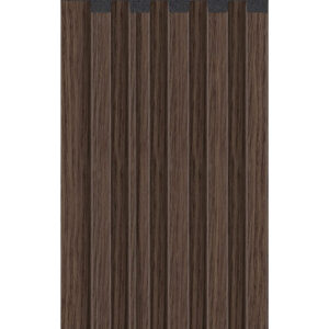 Riflaj JC971-E-08954 montat, decor de stejar închis monocolor cu caneluri verticale