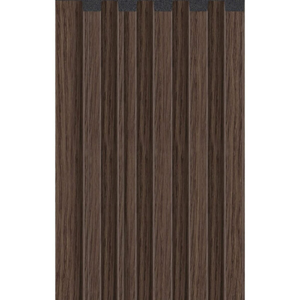 Riflaj JC971-E-08954 montat, decor de stejar închis monocolor cu caneluri verticale