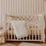 Pătuț tapițat co-sleeping Iași 120 × 60 cm, fildeș-crem, vedere de ansamblu