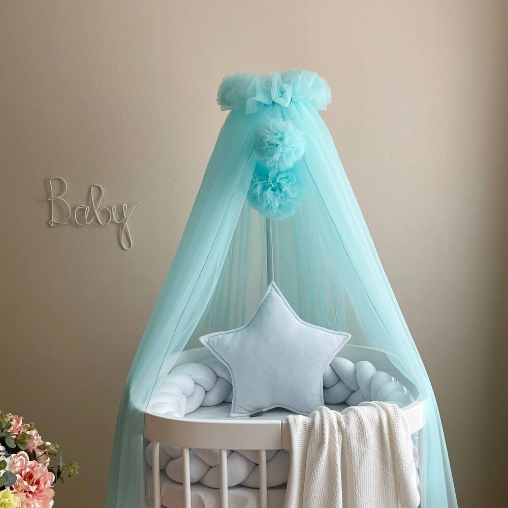 Baldachin din tul pentru pătuț bebe, Tiffany, vedere de ansamblu Baldachin din tul pentru pătuț bebe, Tiffany, vedere de ansamblu