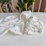 Cearșaf pentru cărucior din poplin 100% bumbac, model cu forme geometrice, poplin 100% bumbac cu bandă elastică