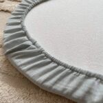 Cearșaf pentru cărucior din muselină gri, 45 × 80 cm, detaliu al materialului