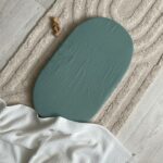Cearșaf pentru cărucior din muselină verde închis, 45 × 80 cm, vedere de ansamblu