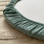 Cearșaf pentru cărucior din muselină verde închis, 45 × 80 cm, pe salteaua căruciorului
