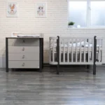Comodă camera copii Maia 900, finisaj cashmere-antracit, vedere din față