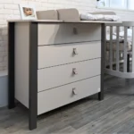 Comodă camera copii Maia 900, finisaj cashmere-antracit, detaliu al sertarelor