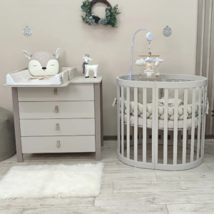 Comodă camera copii Maia 900, finisaj cashmere-cappuccino, vedere din față