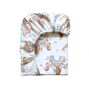 Husă de saltea pătuț 120 × 60 cm din poplin bumbac, biciclete, elastic pe margini