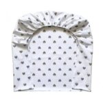 Husă de saltea pătuț 120 × 60 cm din poplin bumbac, inimioare bej și gri, prezentare