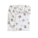 Husă de saltea pătuț 120 × 60 cm din poplin bumbac, ursuleți, detaliu al modelului