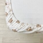 Husă de saltea pătuț 120 × 60 cm din poplin bumbac, ursuleți, textură din poplin 100% bumbac