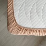 Husă de saltea pătuț 120 × 60 cm din muselină 100% bumbac, bej, detaliu al texturii