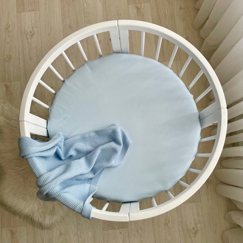 Husă de saltea rotundă pentru pătuț, albastru, 70 × 70 cm, vedere de ansamblu Husă de saltea rotundă pentru pătuț, albastru, 70 × 70 cm, vedere de ansamblu