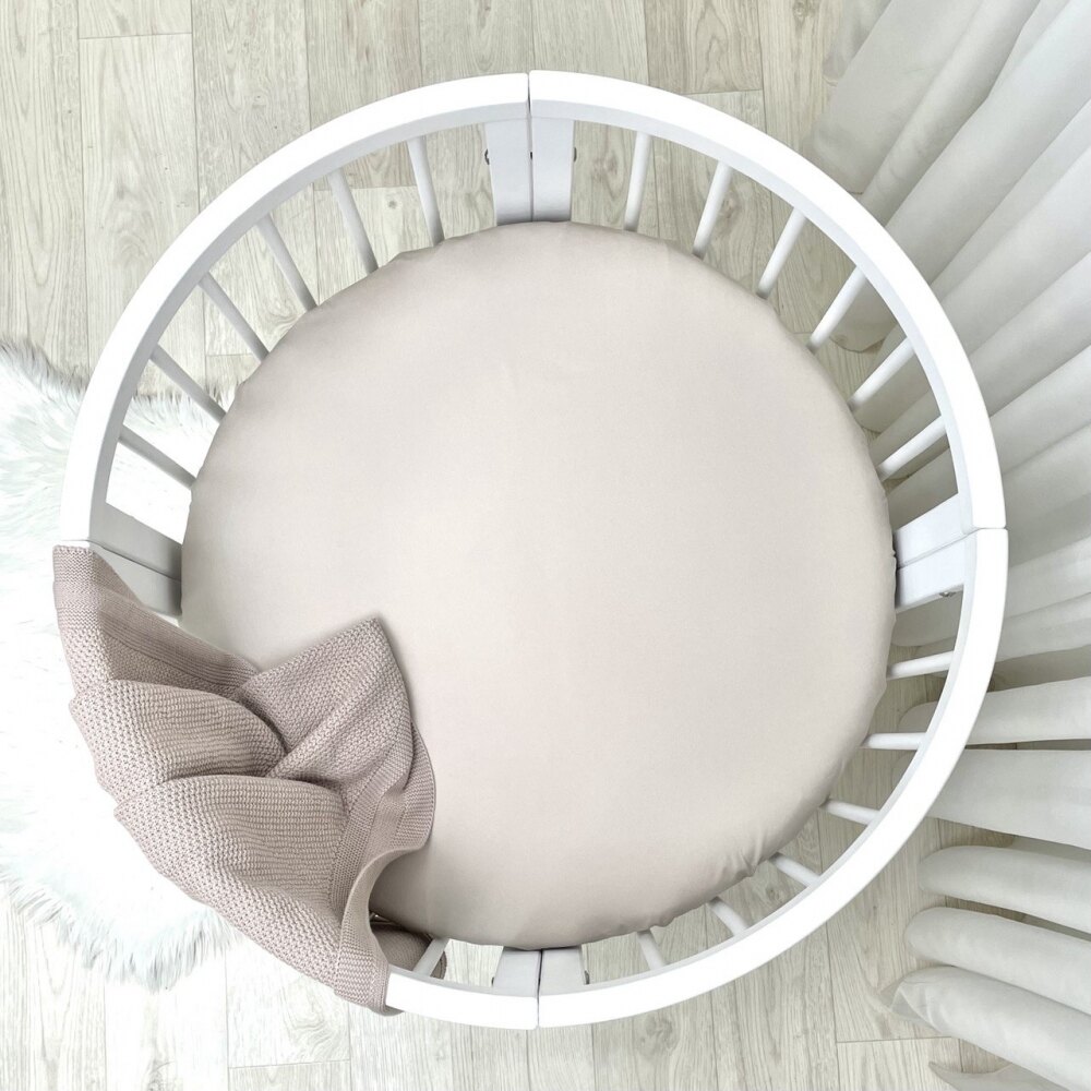 Husă de saltea rotundă pentru pătuț, cappuccino, 70 × 70 cm, vedere de ansamblu Husă de saltea rotundă pentru pătuț, cappuccino, 70 × 70 cm, vedere de ansamblu