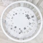 Husă de saltea rotundă pentru pătuț, constelații, 70 × 70 cm, vedere de ansamblu