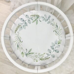Husă de saltea rotundă pentru pătuț, coronițe, 70 × 70 cm, vedere de ansamblu
