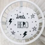 Husă de saltea rotundă pentru pătuț, Little hero, 70 × 70 cm, vedere de ansamblu
