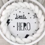 Husă de saltea rotundă pentru pătuț, Little hero, 70 × 70 cm, pe salteaua rotundă