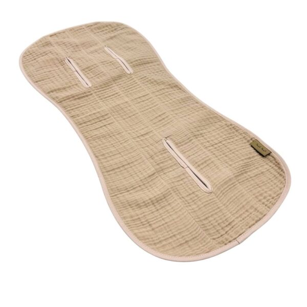 Inserție pentru scaun auto sau cărucior din muselină, bej, 32 × 74 cm, vedere de ansamblu