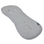 Inserție pentru scaun auto sau cărucior din muselină, gri, 32 × 74 cm, vedere de ansamblu